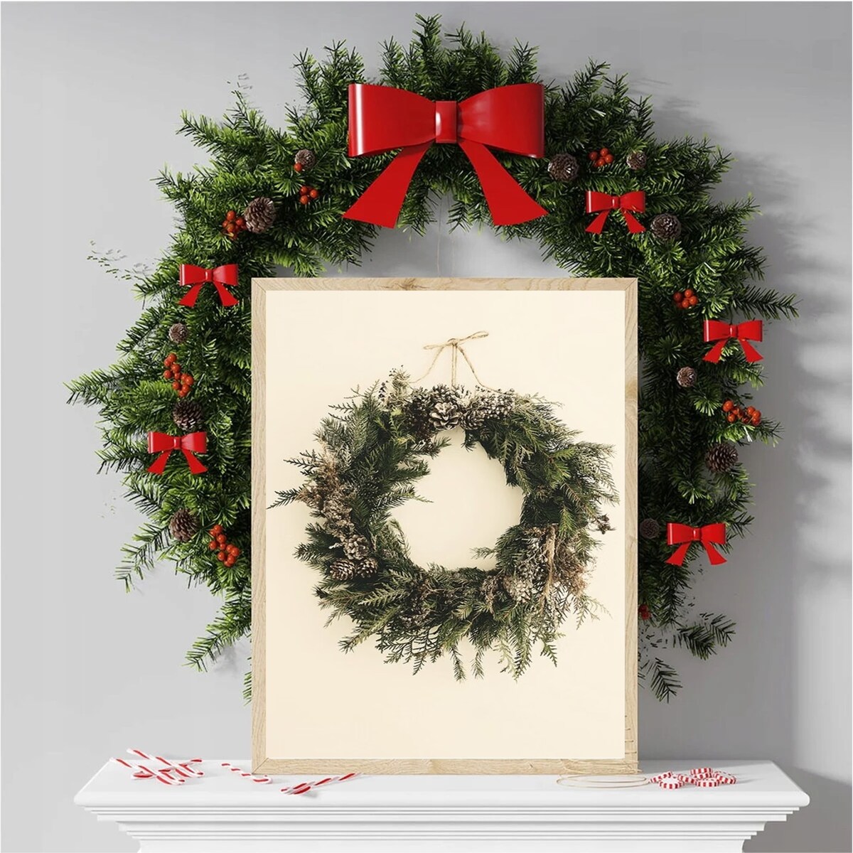 Poster Story, Plakat, Obraz - Leśny Wieniec Zimowy, wymiary 42 x 60 cm