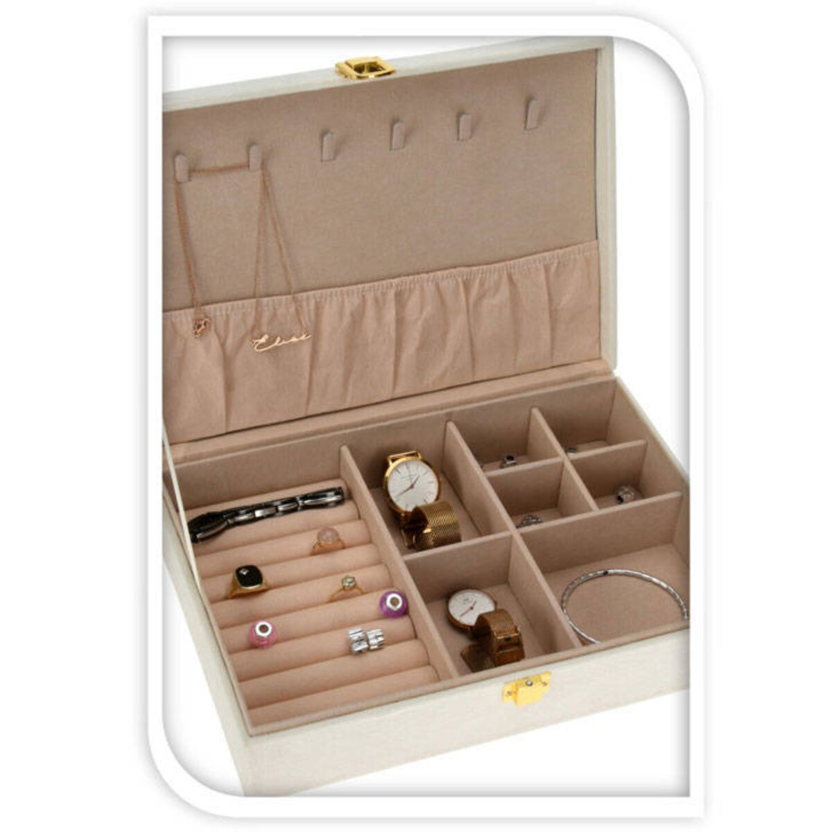 Szkatułka na biżuterię CLASSIC, welurowe wnętrze