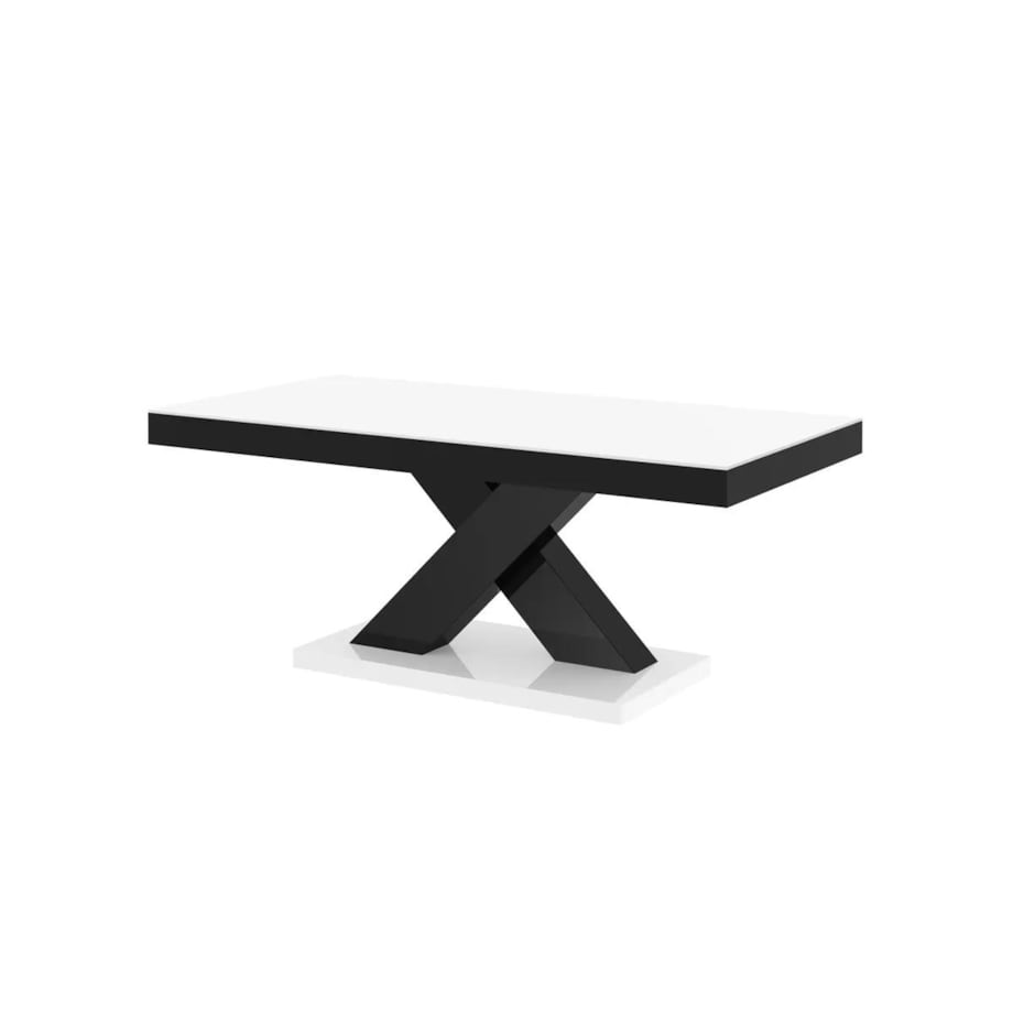Ława XENON MINI 120x60 biała połysk/czarna połysk