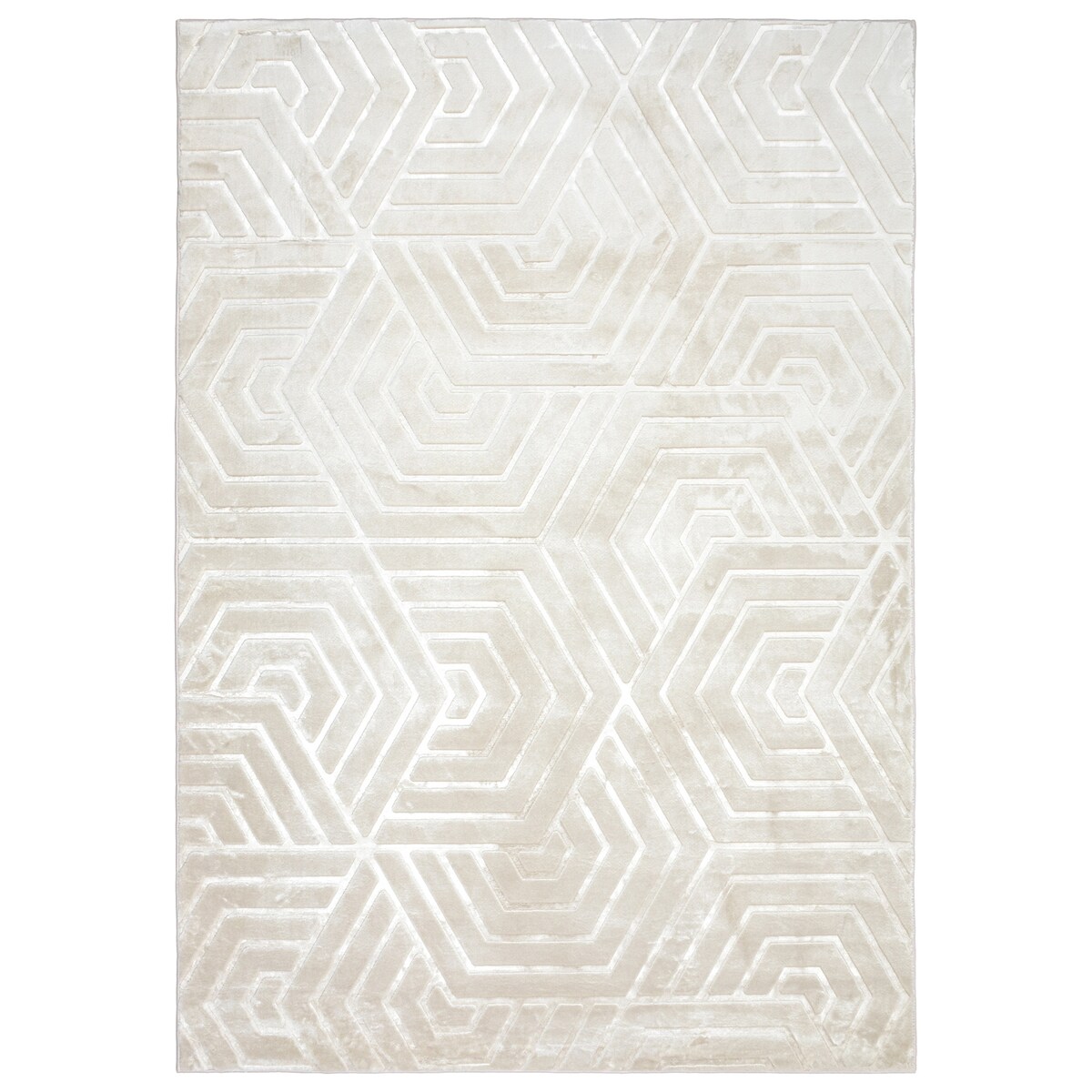 Dywan nowoczesny Glamour 3D 160x220 cm geometryczny beżowy