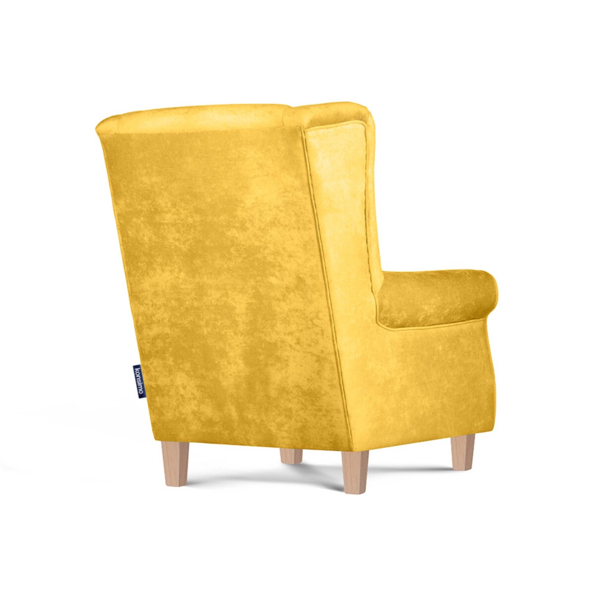 KONSIMO MILES Fotel + puf, kolor Żółty