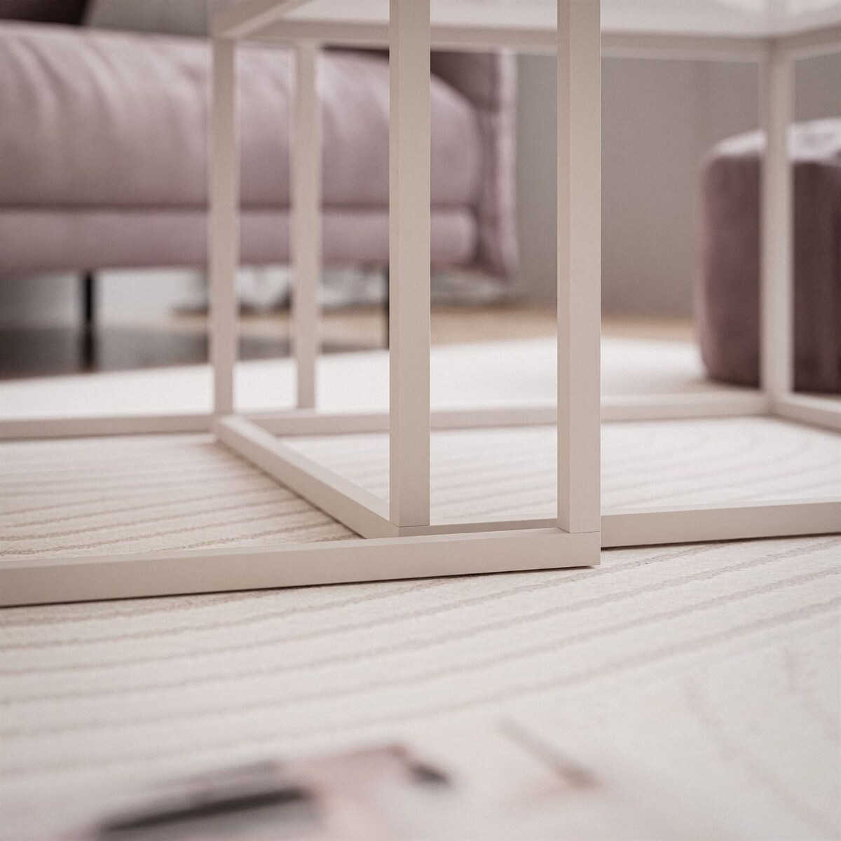 Stolik YOSHI 2w1 kaszmir biały połysk