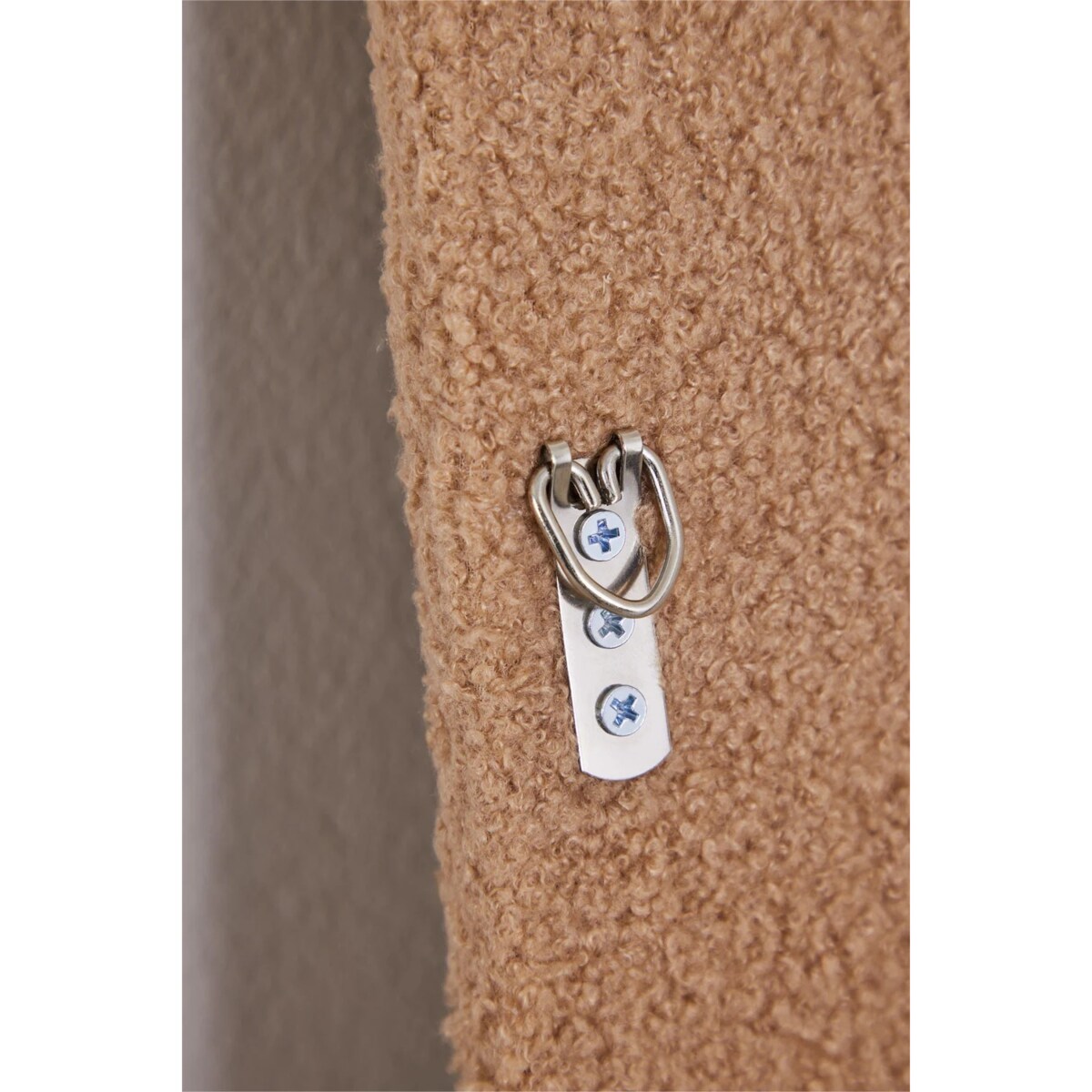 Lustro w półowalnej ramie bouclé beżowe160x60 cm