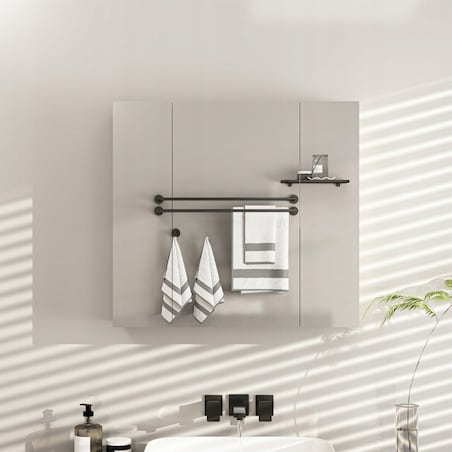 Szafka łazienkowa wisząca biała 2-drzwiowa nowoczesna ścienna 3 półki 80 cm