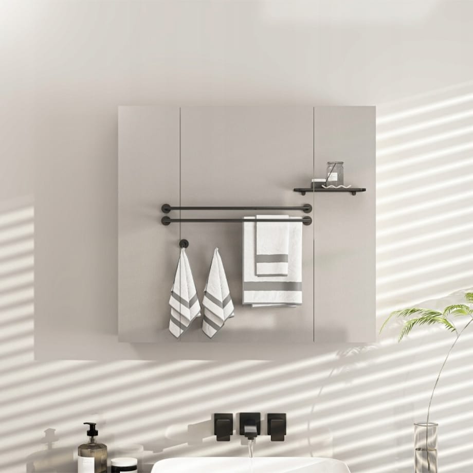 Szafka łazienkowa wisząca biała 2-drzwiowa nowoczesna ścienna 3 półki 80 cm