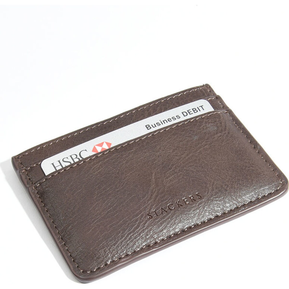 Etui na dowód osobisty Stackers brązowe