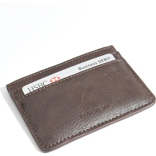 Etui na dowód osobisty Stackers brązowe