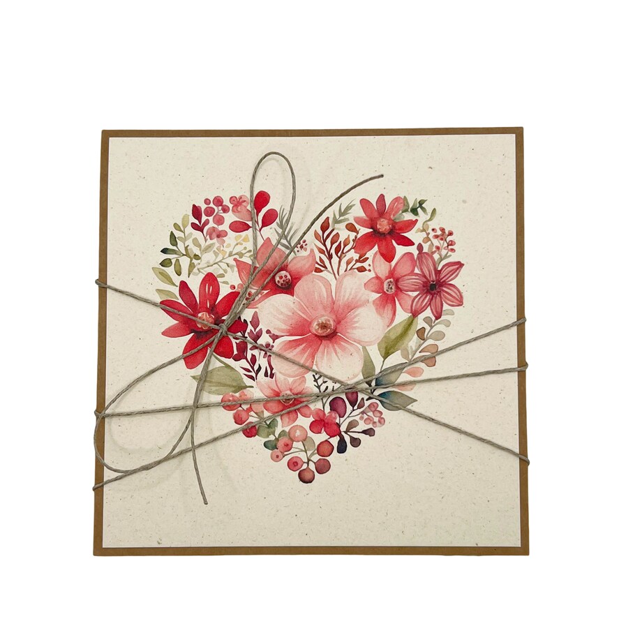 Wyjątkowa kartka ręcznie robiona na walentynki - walentynka z sercem piękne życzenia na walentynki dla niej