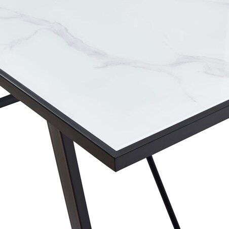 vidaXL Stół jadalniany, biały, 160 x 80 x 75 cm, hartowane szkło