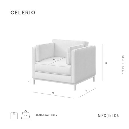 Celerio fotel Pastelowy Róż