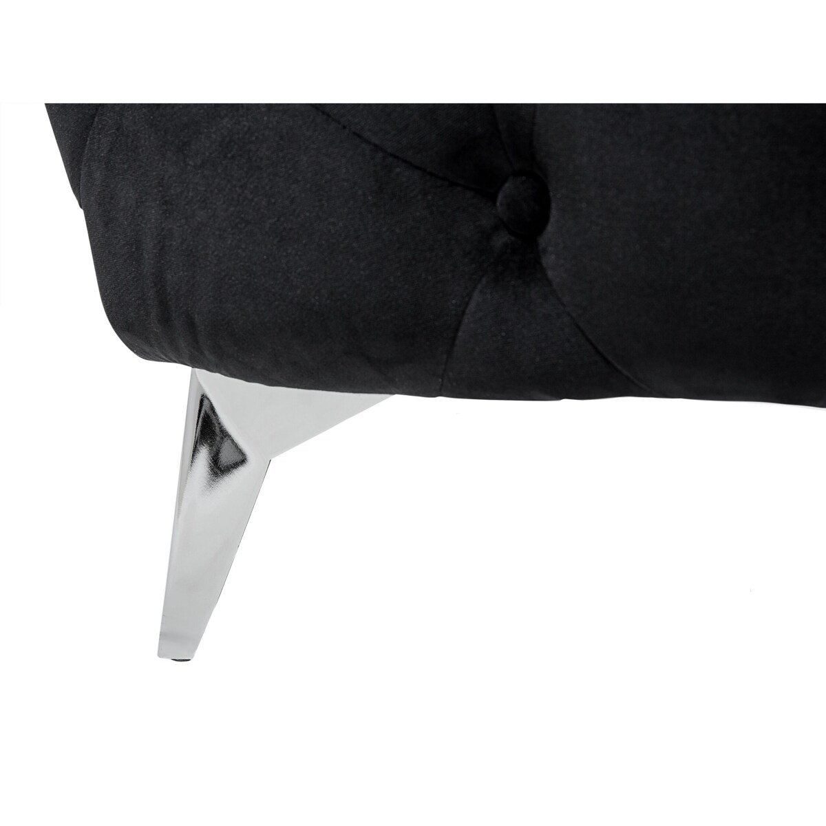 Sofa 3-osobowa welurowa czarna SOTRA