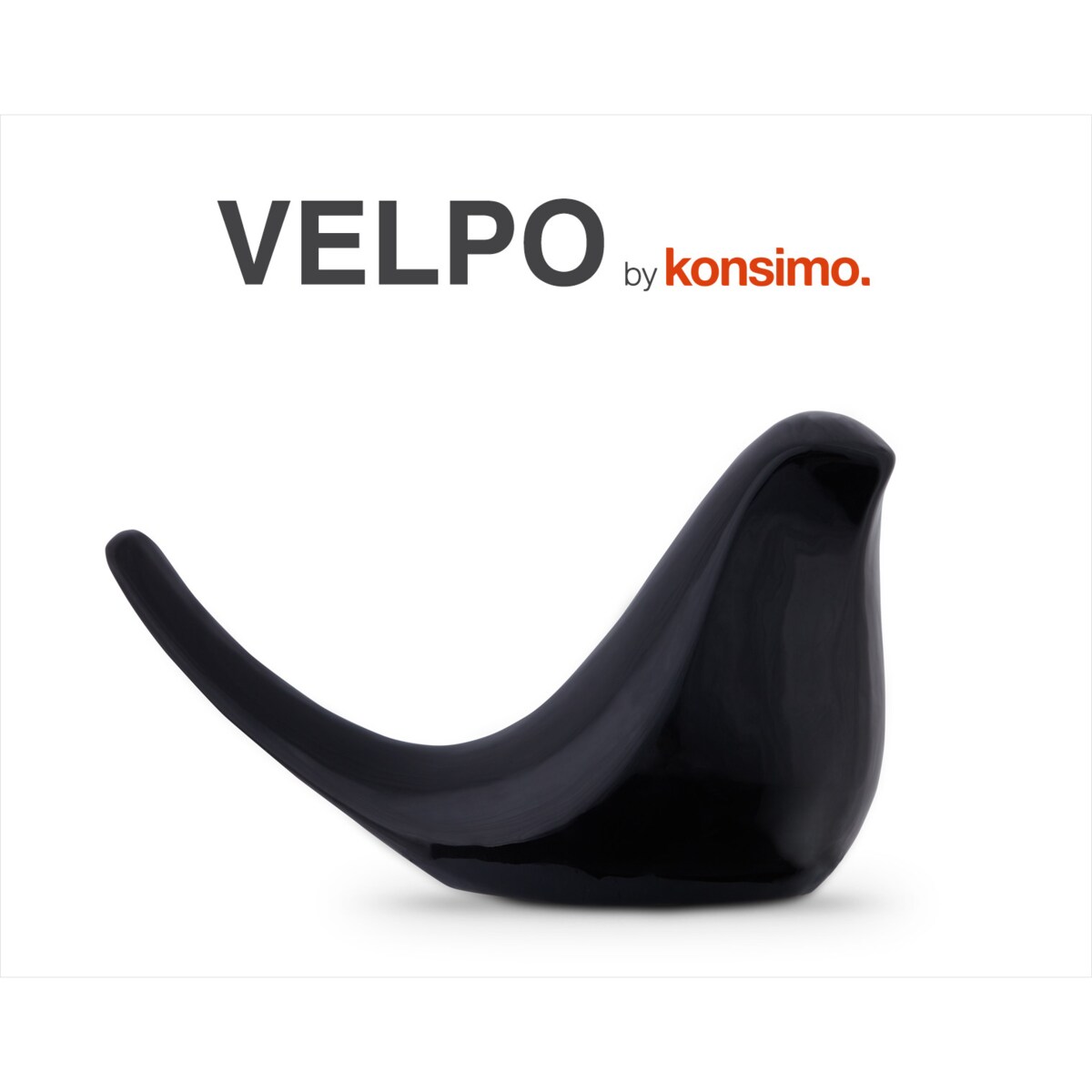 Konsimo VELPO Figurka Ptak, czarny