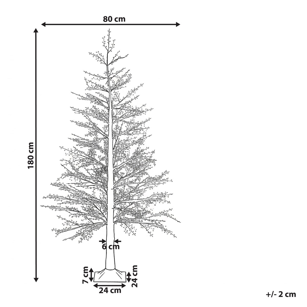Dekoracja ogrodowa LED SUONTEE Choinka 180 cm Biały