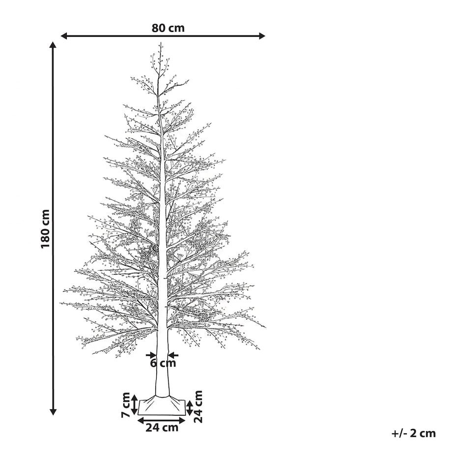 Dekoracja ogrodowa LED SUONTEE Choinka 180 cm Biały