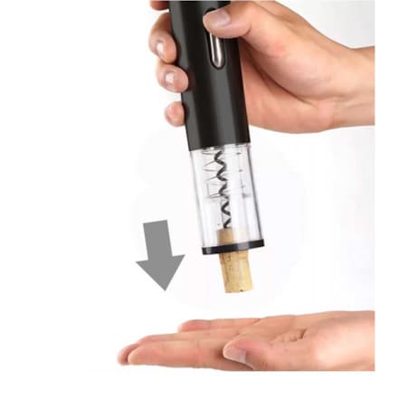 Elektryczny otwieracz korkociąg do wina butelek na baterie czarny KINGHOFF