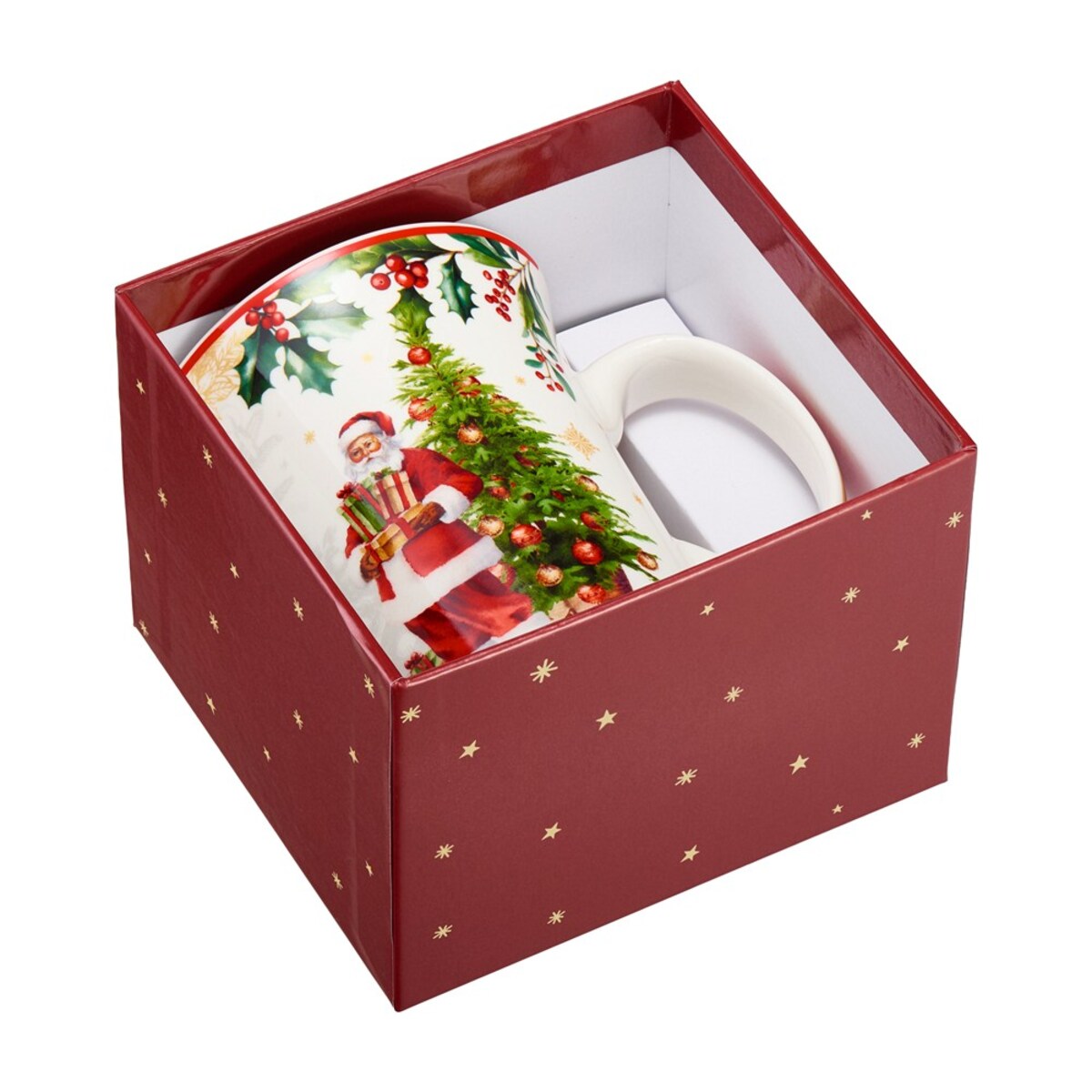 VILLA ITALIA Kubek świąteczny porcelanowy FROZEN NOEL Mikołaj z prezentami