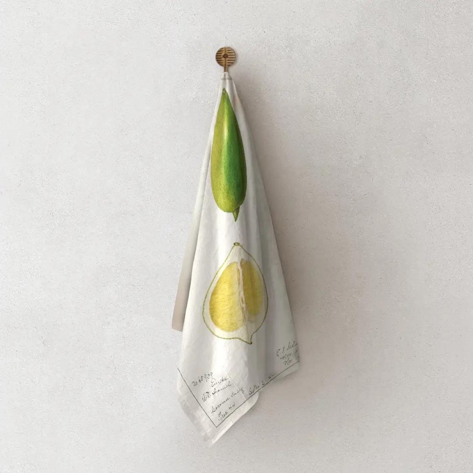 Lniany ręcznik kuchenny - limonka