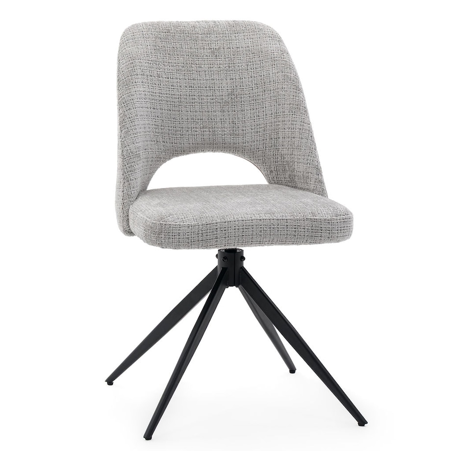 Krzesło tapicerowane obrotowe MILO II jasny szary do salonu jadalni kuchni