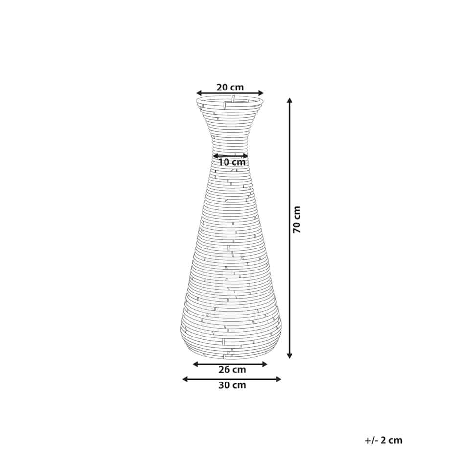 Wazon dekoracyjny NIDRI Rattan 70 cm Naturalny
