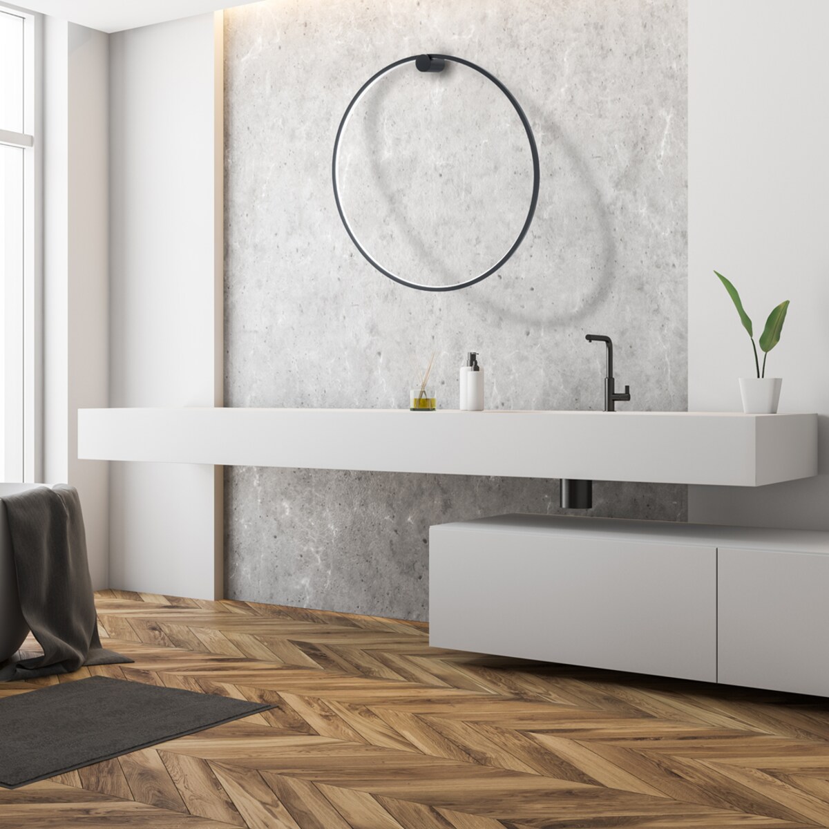 Kinkiet ścienny Saturno ML8852 Milagro LED 46W 4000K ring IP44 czarny