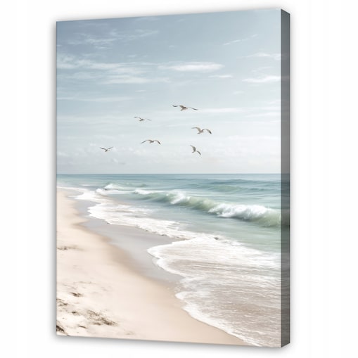 Obraz Do Sypialni Salonu Na Płótnie Plaża Natura Niebieski 80x120