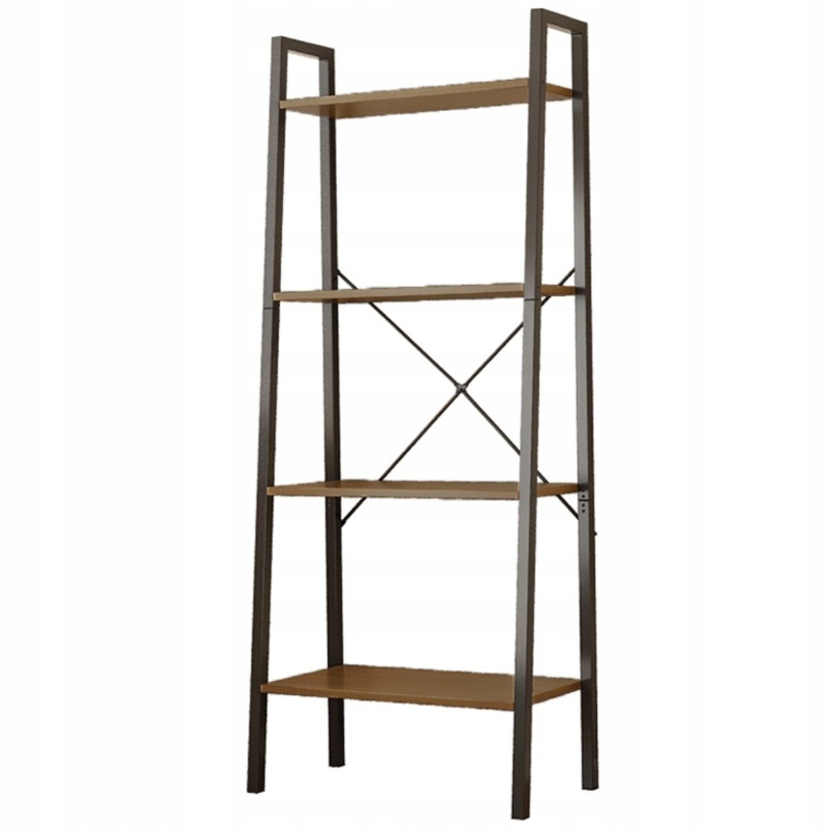 Regał Na Książki Stojący Rustykalny Drabinka Loft Retro Jasny Brąz 4 Półki