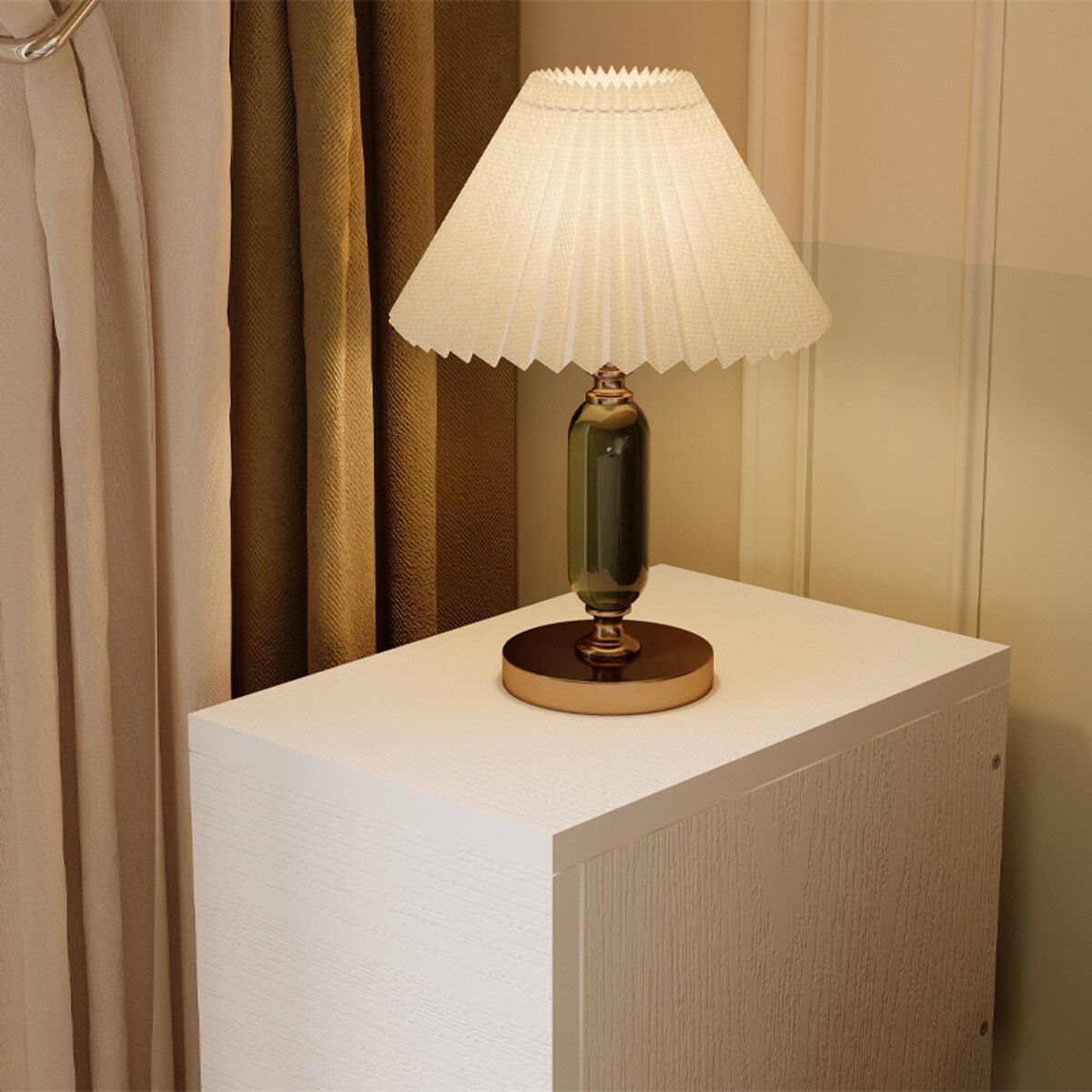 Szafka nocna biała z szufladą stolik z półką nowoczesny sypialni 55 cm