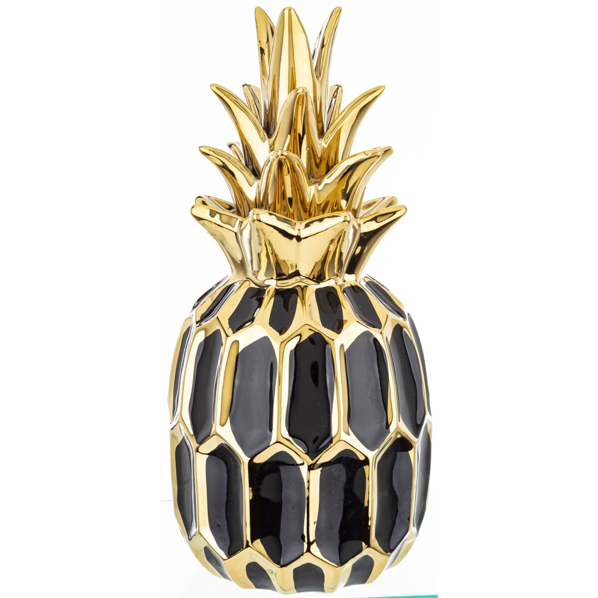 Ananas ceramiczny 31x14 cm PINE czarno-złoty