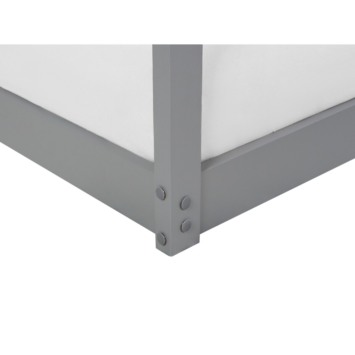 Łóżko piętrowe dziecięce domek drewniane 90 x 200 cm szare LABATUT