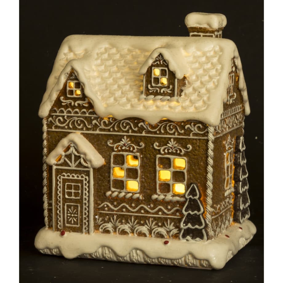 Domek z piernika lukrowany LED 15,5x12,5x6 cm CIOCCOLATO
