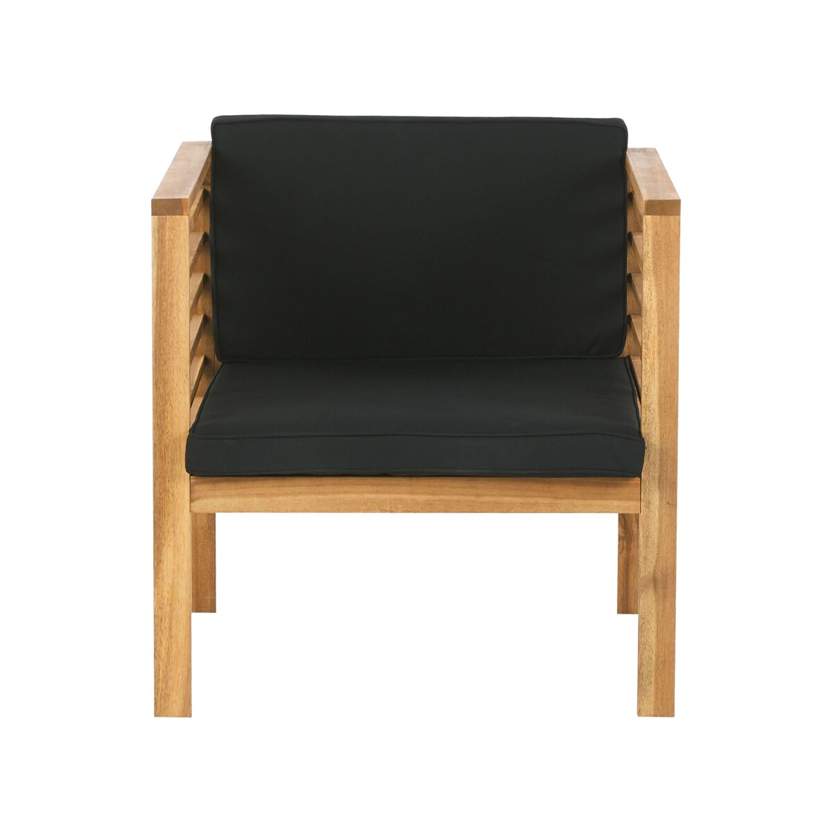 Zestaw ogrodowy ze stolikiem dla 4 osób PACIFIC Drewno akacjowe Czarny