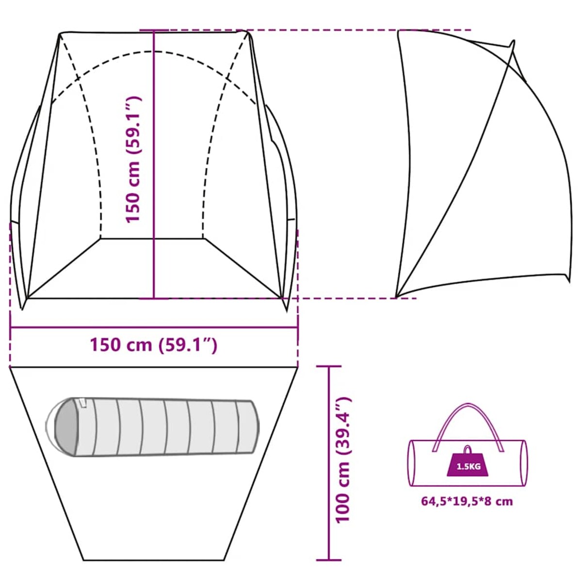 vidaXL Namiot wędkarski, moro, wodoszczelny