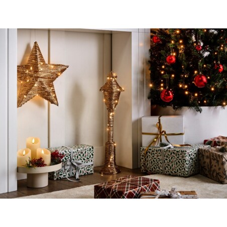 Dekoracja świąteczna LED ALFTANES Latarnia 62 cm Złoty