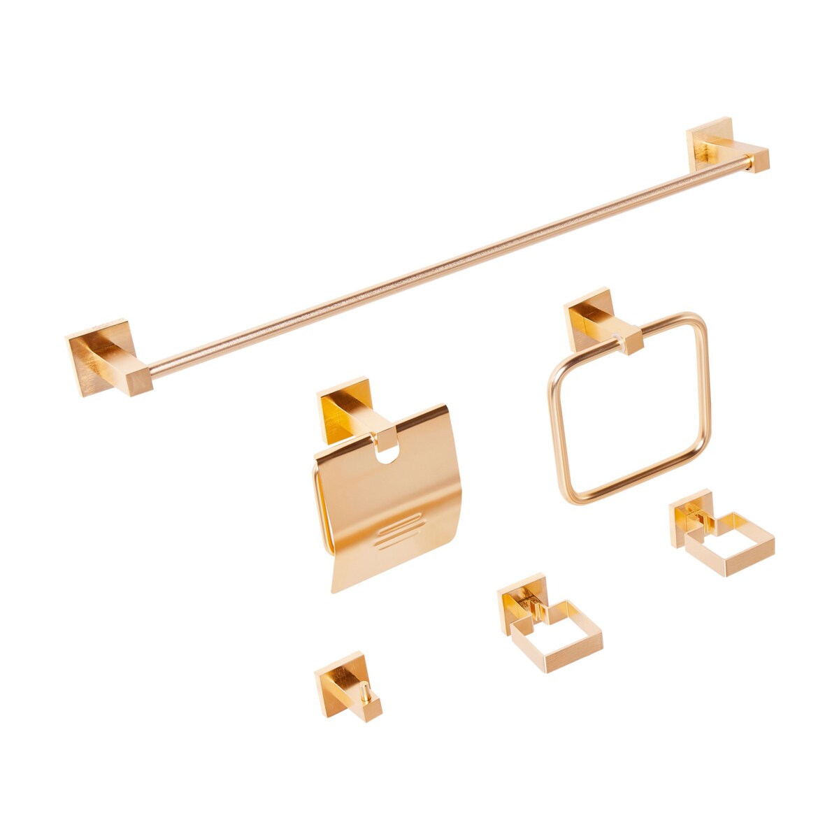 Zestaw akcesoriów toaletowych 6 elementów UVITA Z uchwytami i haczykami na ręczniki Złoty