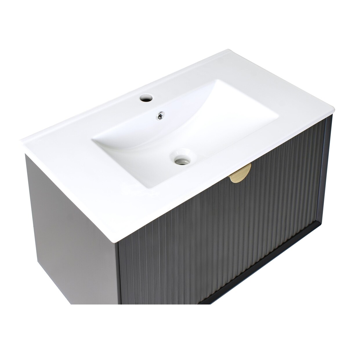 Szafka łazienkowa wisząca z umywalką BONAIRE 80 cm Czarny