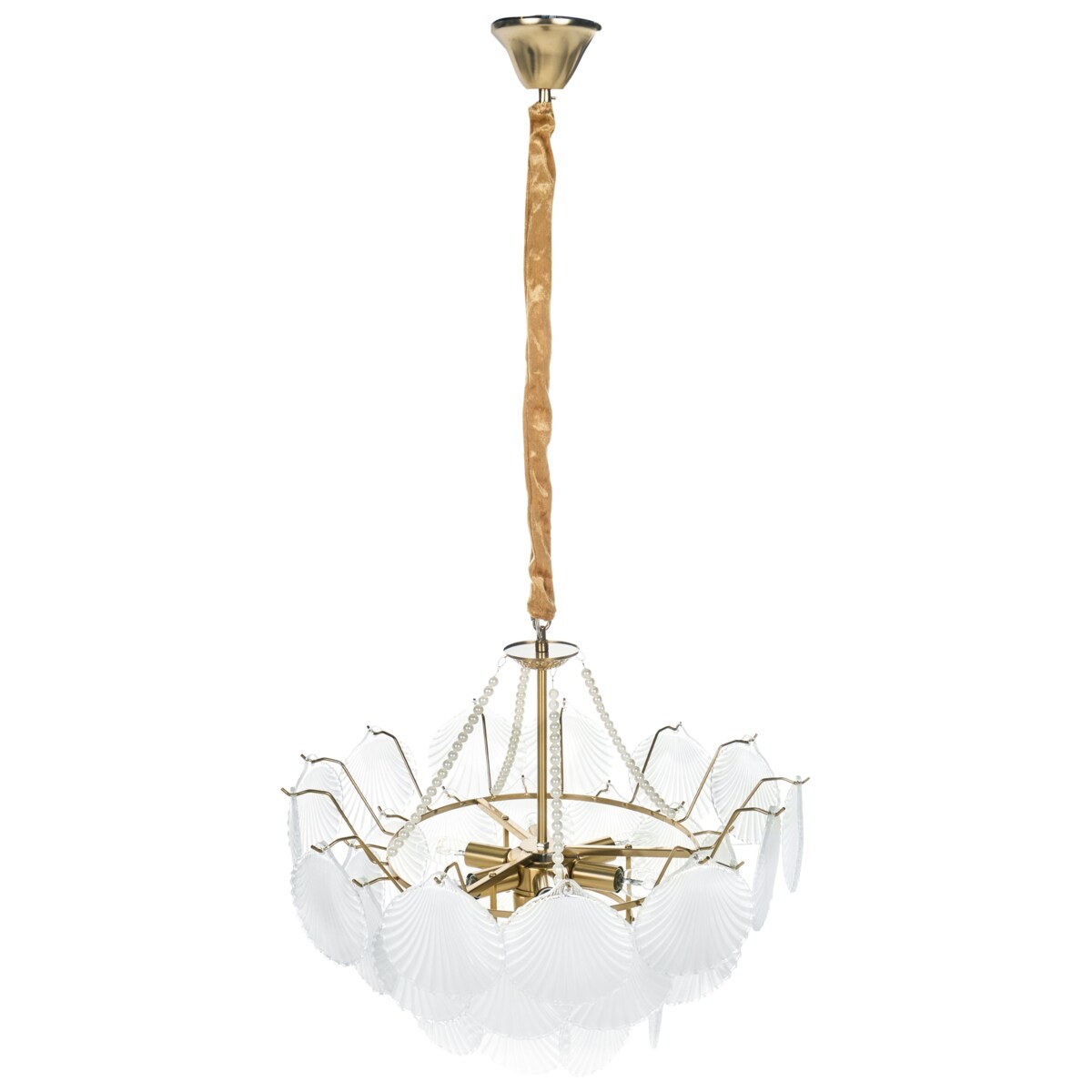 Żyrandol BIGOTE Szkło Mosiężny