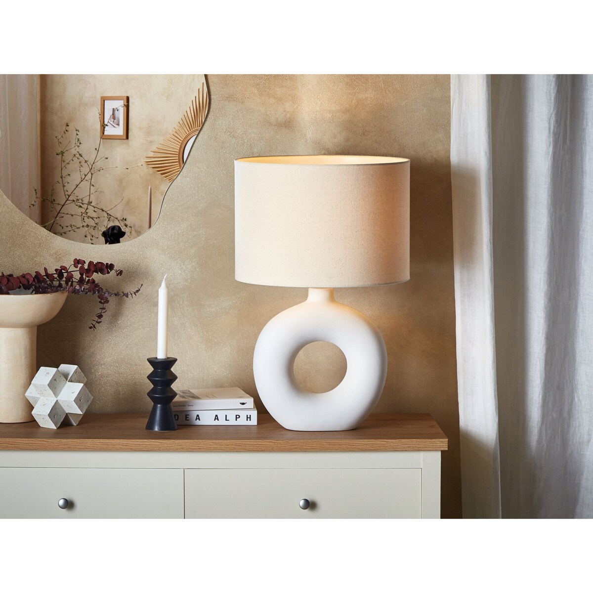 Lampa stołowa ceramiczna biała VENTA