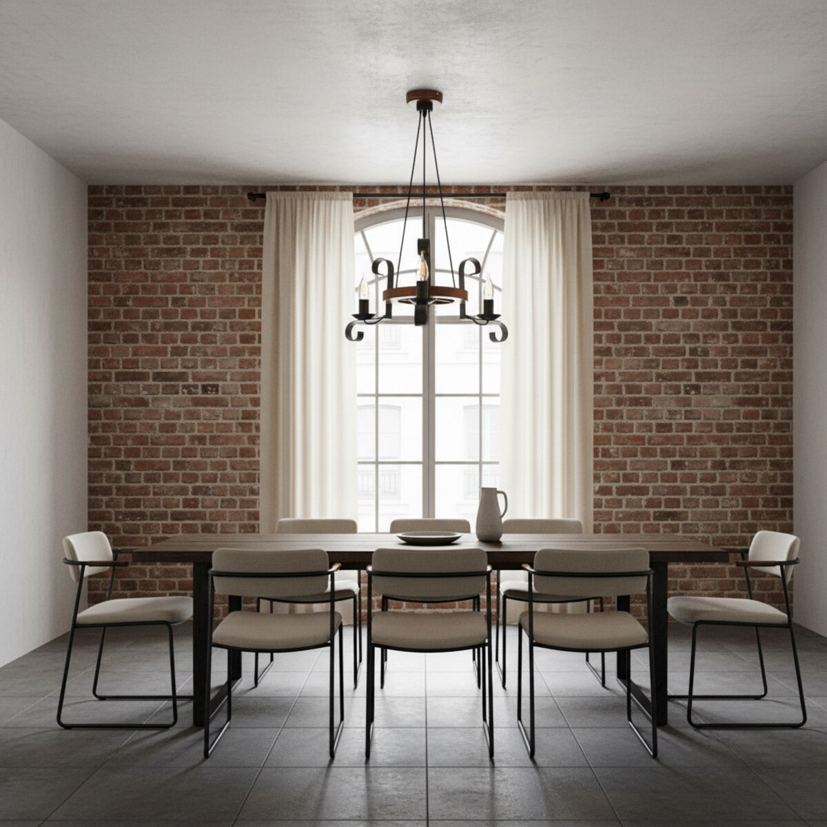 drewniana lampa wisząca edylit 3 punktowa loft retro