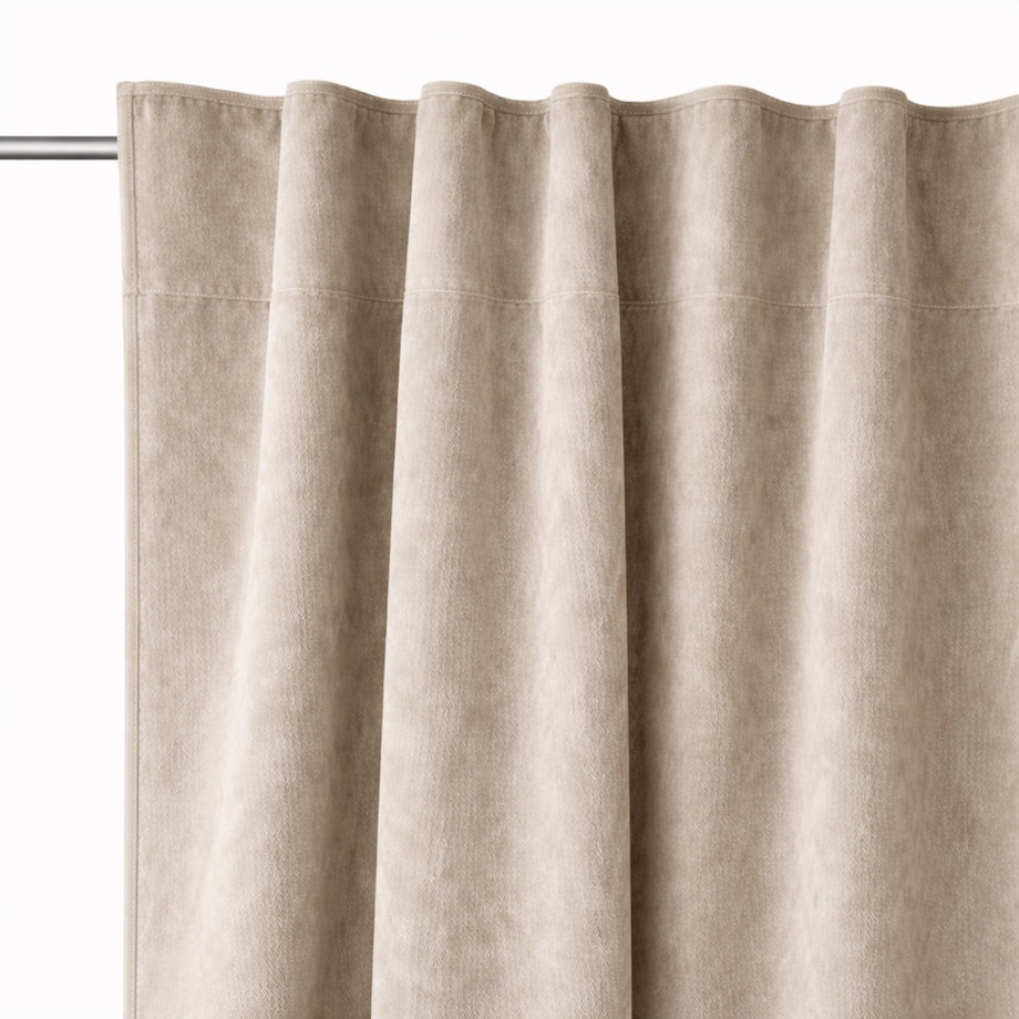 Gruba zasłona welurowa w kolorze taupe 140x260 cm