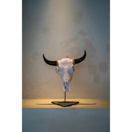 DEKORACJA GŁOWA BYKA CZARNA M