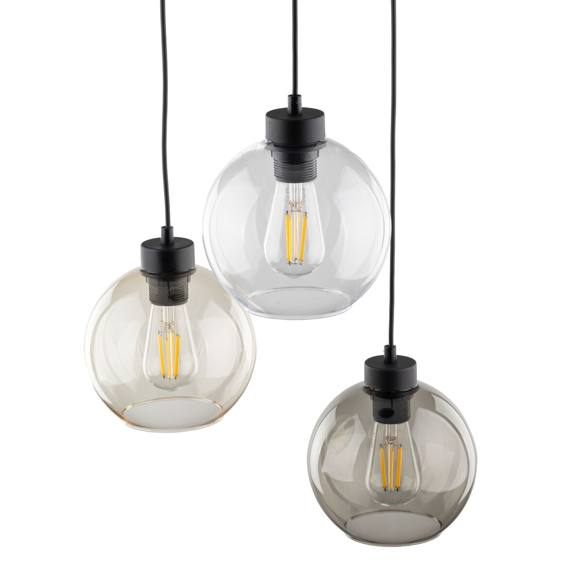 Okrągła lampa wisząca kaskada Cubus 2831 TK Lighting metalowa szklana