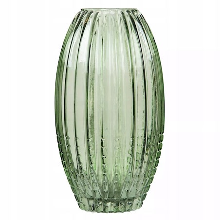 WAZON SZKLANY WYSOKI ZIELONY przezroczysty na bukiety gałązki do salonu