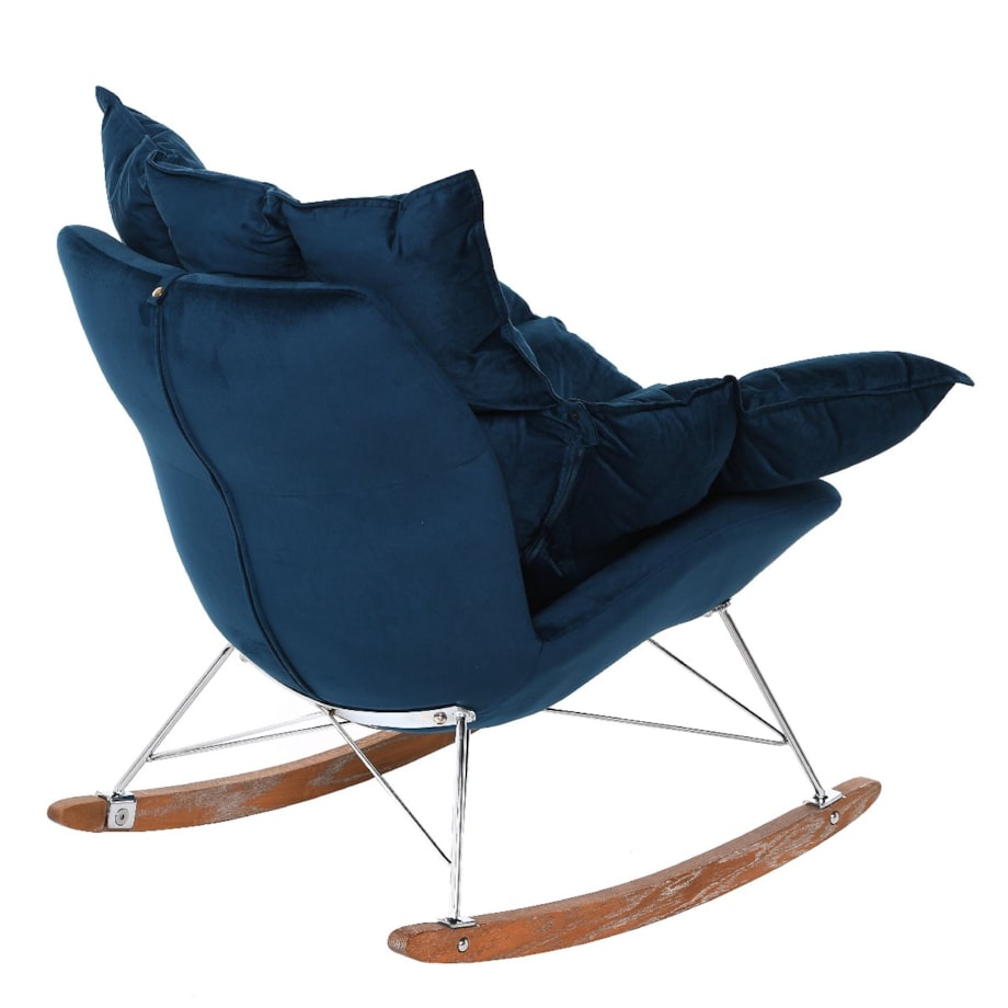Fotel bujany Lieslie granatowy welur 90x102x85 cm Miloo Home