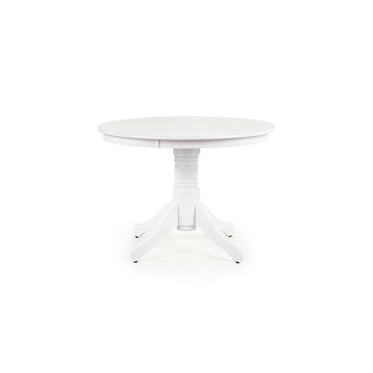 STÓŁ OKRĄGŁY Richard 106 cm biały nogi z litego drewna