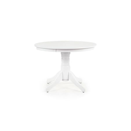 STÓŁ OKRĄGŁY Richard 106 cm biały nogi z litego drewna