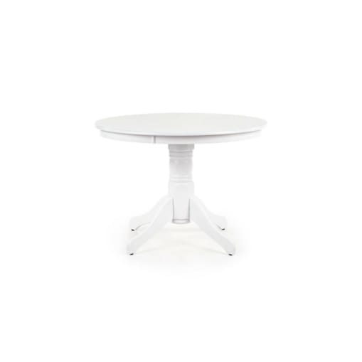 STÓŁ OKRĄGŁY Richard 106 cm biały nogi z litego drewna