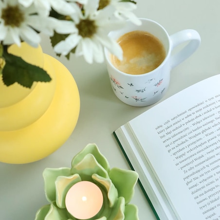 Kubek różany ogród - uroczy gadżet zestaw do parzenia herbaty prezent podarunek na każdą okazję, na dzień mamy, dla dziewczyny siostry