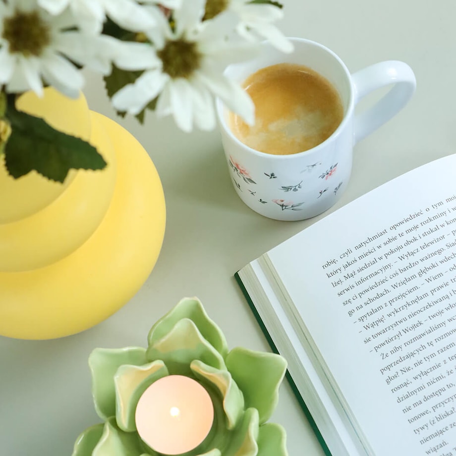 Kubek różany ogród - uroczy gadżet zestaw do parzenia herbaty prezent podarunek na każdą okazję, na dzień mamy, dla dziewczyny siostry