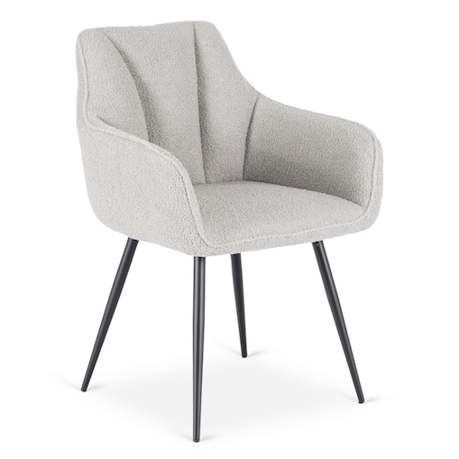 Krzesło Tapicerowane Do Salonu Jadalni Kuchenne Baranek Teddy Szary NAWARA