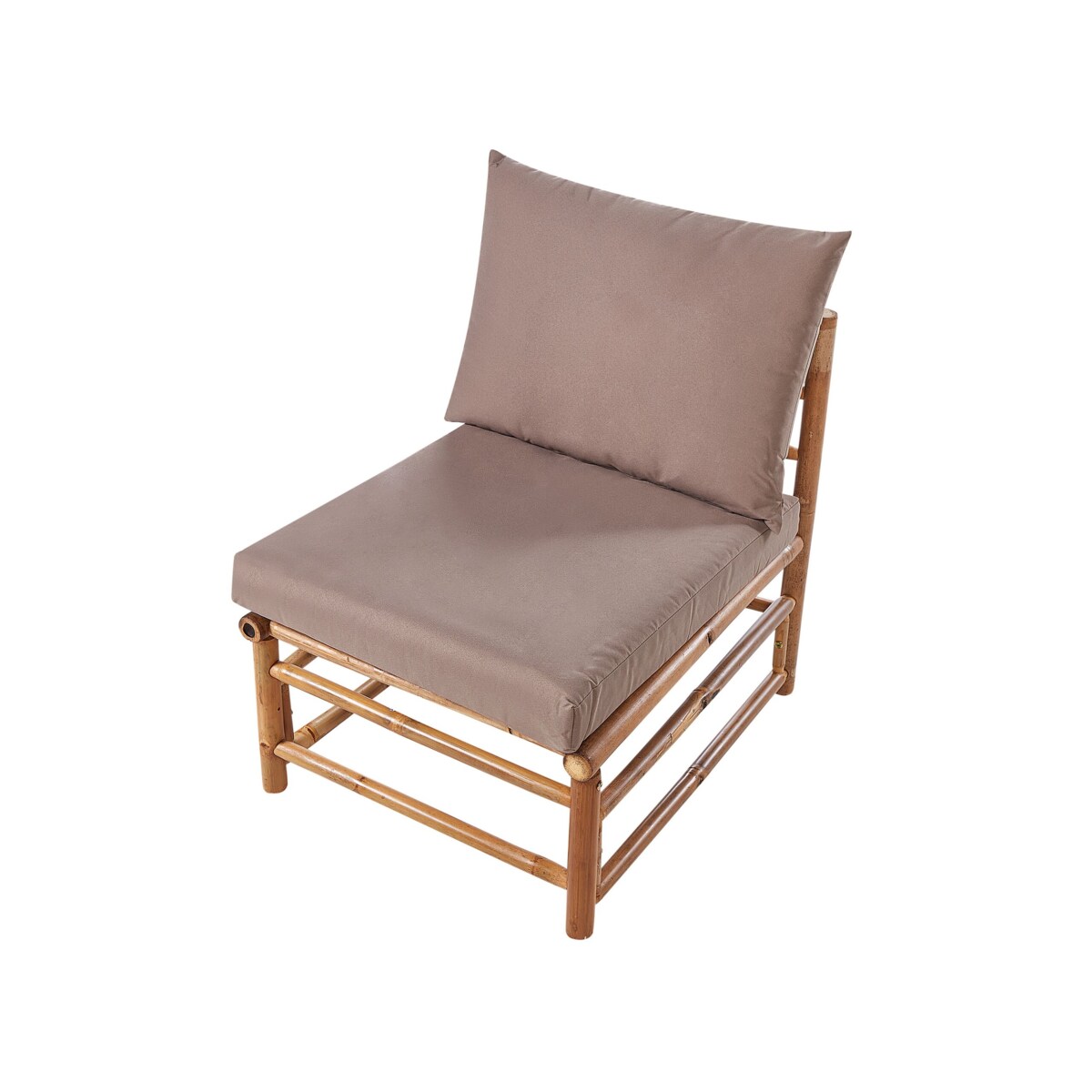 Narożnik ogrodowy ze stolikiem dla 5 osób CERRETO Lewostronny Drewno bambusowe Beżowoszary